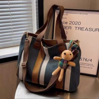 Striped Ladies bag with rabbit