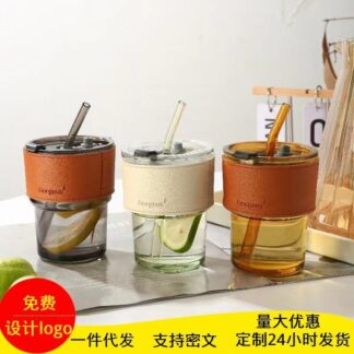 Juice Glass with straw